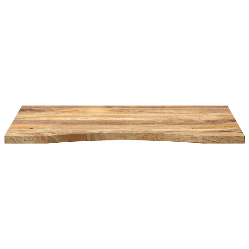 Piano da scrivania in legno massiccio di mango con apertura, 100 x 60 x 2,5 cm, rustico, piano di lavoro per ufficio, sala da pranzo, soggiorno, stabile, con superficie naturale e bordo dell'albero