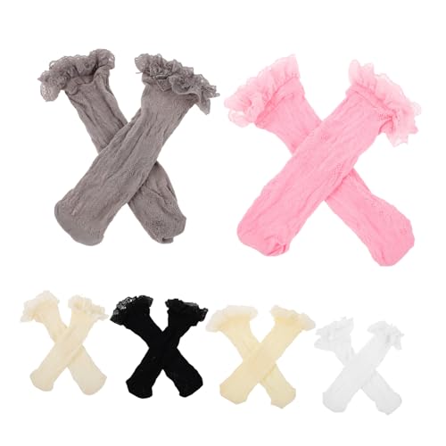 Calcetines Lolita de encaje minkissy, fundas tabi elásticas de corte corto para evitar rozaduras