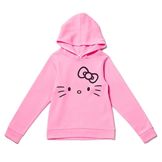 Hello Kitty Big Girls Fleece Pullover Hoodie Pink 8