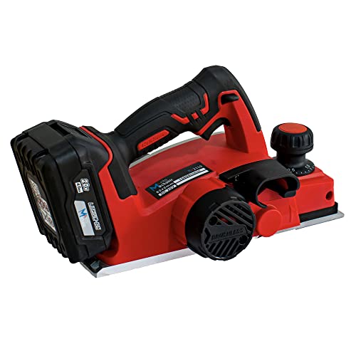 Mechanicants 20V Lithium-Ion Brushless Cordless 3-1/4" Planer Kit, 1 Tool With 4000Mah Battery Pack And Quick Charger,Adjustable Planing Depth Power Planer For Woodworking Chamfer Home Diy #TOP2