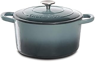 Crock Pot 69140.02 Artisan 5 Quart Enameled Cast Iron Round Dutch Oven, Slate