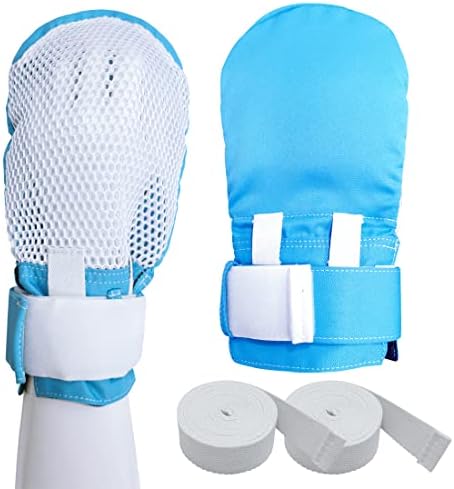 EZ Assistive Restraint Gloves for Dementia Patient, Medical Assistance Glove with Zipper Opening For Finger Protection