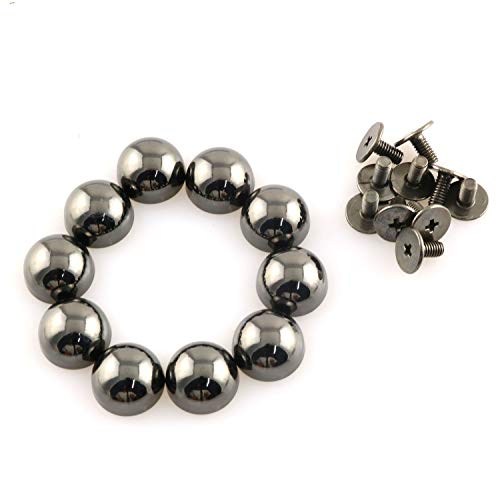 DTTRA 10pcs Sliver Buttons Screw Mushroom Rivets Studs Leather Craft Nail Rivets for DIY Wallet Handbag Belt (Black)