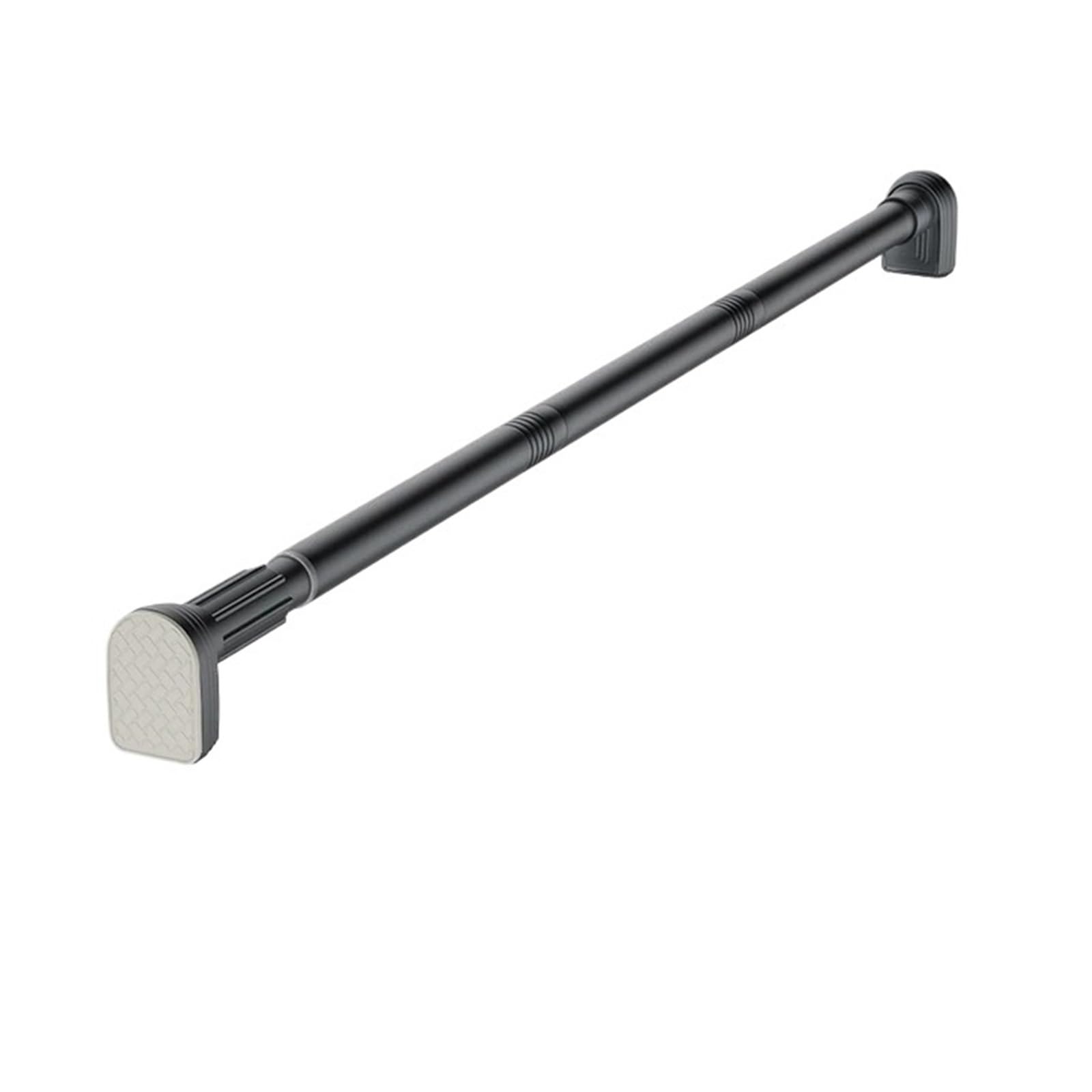 Adjustable Stainless Steel Shower Curtain Rod Clothes Drying Rack No-Drill Telescopic Pole for Wardrobe and Cloakroom(Black115-130CM)