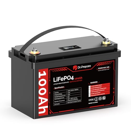 Dr. Prepare 12V 100Ah LiFePO4 リン酸鉄リチウムイオンバッテリー 内蔵BMS...