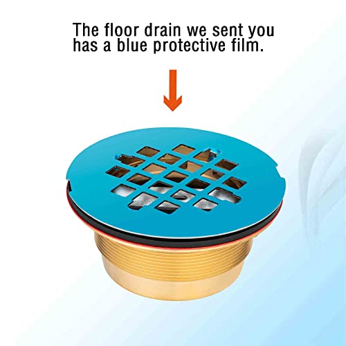 Sicoince 2 Inch Brass No Caulk Shower Drain Cover Shower Floor Drain Assembly With 4-1/4 Inch Stainless Steel Strainer For 2 Inch 40 Sch Abs Or Pvc Pipe #TOP3