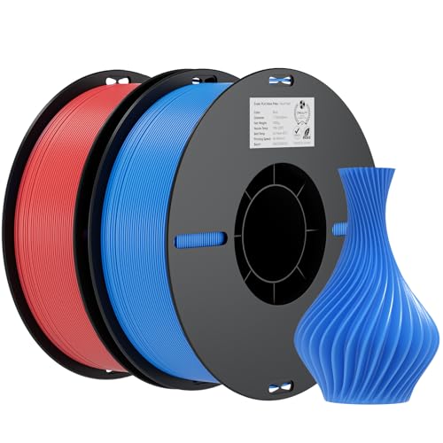 Image of Creality PLA Filament 1.75mm Bundle 2KG, High Precision + /-0.02mm 3D Printer Filament, Consistent Extrusion, Smooth Printing, 2 Pack 1KG Spool,Fits for Most FDM 3D Printers(Red, Blue)