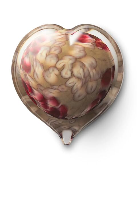 Mini-urne en Verre Cristal Coeur Taupe Mixed pour cendres cinéraires et souvenir funéraire