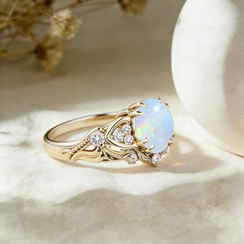 Image of Gemstone Vintage Rings for Women s925 Sterling Silver Round Cut 1.0 Carat Gemstone with Moissanite Promise Engagement Anniversary Ring for Her