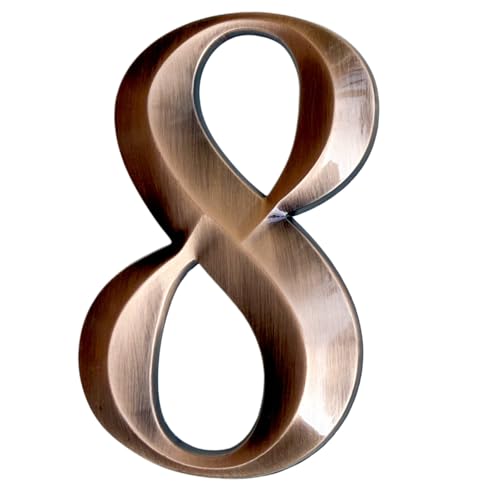 Números de casa plásticos 3D bronce para decoración de exteriores