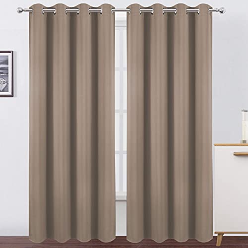 Image of LEMOMO Cappuccino Thermal Blackout Curtains /52 x 84 Inch /Set of 2 Panels Room Darkening Curtains for Bedroom