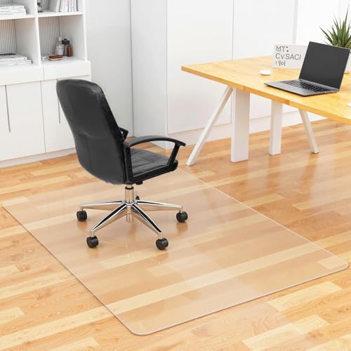 Office Chair Mat for Hard Floors, Transparent 90x120cm PVC Floor Mat, Non-Slip Floor Protector, Multi-Purpose Plastic Carpet Protector for Office Home Room, Rectangle