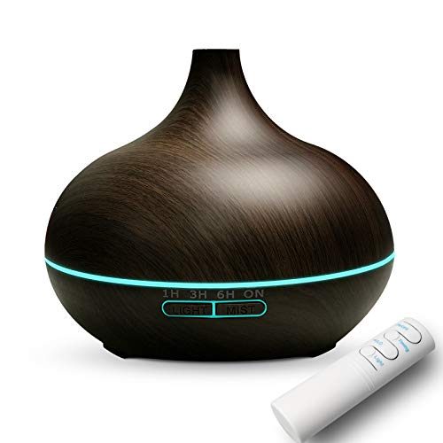NEWKBO Essential Oil Diffuser,550ml Aromatherapy Diffusers Cool Humidifier with 7 Color Changing LED Lights, Remote Control and Waterless Auto Shut-off for Home Office Baby Spa