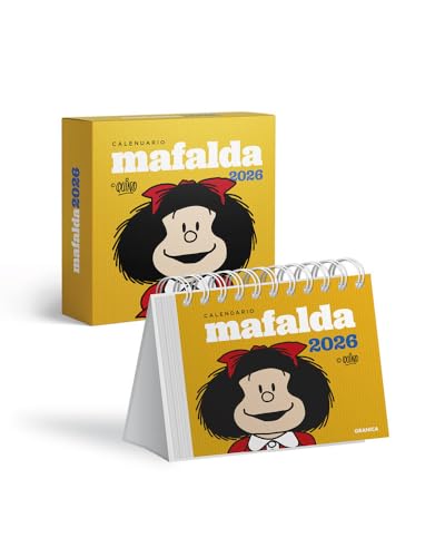 Mafalda 2026, Calendario Escritorio Amarillo CON CAJA (AGENDAS Y CALENDARIOS)