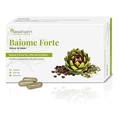 SanaExpert Baiome Forte, Natural Fat Binder, Green Coffee, Green Tea, Prickly Pear and Artichoke Extracts, 60 Capsules Cover