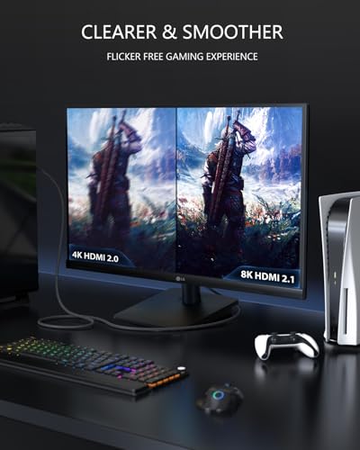 Stouchi HDMI Cable 2m(6Ft) 10K 8K Ultra High Speed HDMI® Cable 10K 8K@60HZ 4K@144/120Hz RTX 3080 eARC HDR10 4:4:4 HDCP 2.2&2.3 Dolby Compatible with Roku TV/PS5/Xbox Series X/Samsung/Sony/LG