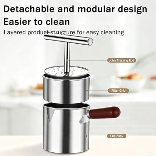 Exprimidor manual de jengibre y frutas con filtro fino de acero 7