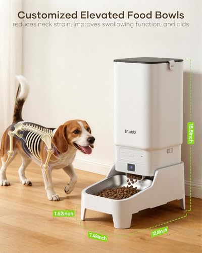 Automatic Cat Feeder with Camera - 7L/29 Cups Auto Dog Feeder with Large Food Tray & 1080P Night Vision, Elevated Bowl, 2-Way Audio, 10s Voice Recording, 5G WiFi Timed Cat Food Dispenser, 1-15 Meals - Image 5
