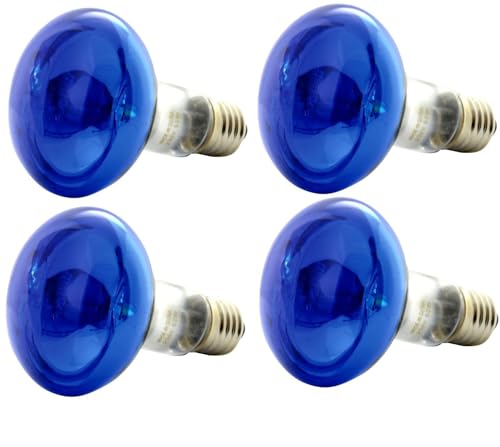 OmniaLaser OL-KIT4BLUE60 Kit 4 Lampadine Colorate ad Incandescenza Spot, E27, 60 Watt (OL-KIT4BLUE60)