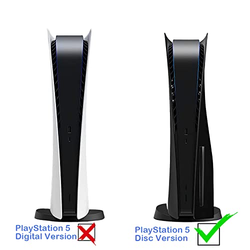 Image of Face Plate Cover Shell for PS5 Disc Edition Console Faceplates, Accessories Compatible with PlayStation 5 Protective Replacement Panels (Black)