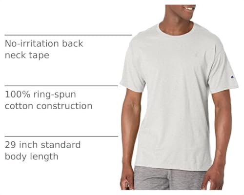 Champion Men's Classic Short Sleeve T-Shirt, Standard Fit, Midweight 100% Cotton, Available in Regular and Big & Tall, Platinum Silver Heather, XX-Large Tall - image 4