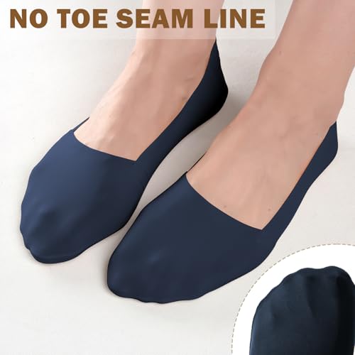 Image of Sofier No Show Socks Womens, Non Slip Low Cut 6 Pairs Thin Silky Dress Footies Liner Invisible Socks Flats Loafers Sneakers