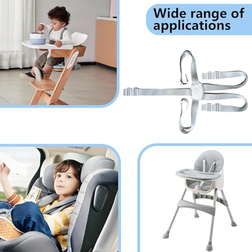 Harnais Chaise Haute Bebe,5 Points Harnais De Sécurité,Sangle Chaise Haute Bebe,Harnais Enfant,Universel Pour Enfants, Convient Aux Chaises Hautes Pour Bébé, Aux Chaises Bébé, Aux Poussettes Pour Bébé – vue 5