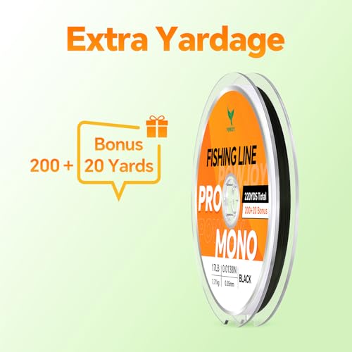 Image of Monofilament Fishing Line with Knot Guide Card, Tangle-Free Snap Ring for No More Mess, Low Memory Smooth Casting Nylon Mono String, 15 /20 /30 /50 /80LB, 220-1050 Yards