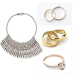 RASTKY Medidor de Anillos, Varilla de Medición de Metal Duradera para Medir con Precisión los Dedos, Herramienta de Joyería para Fabricación de Joyas y Tamaño de Anillos (metales 2)