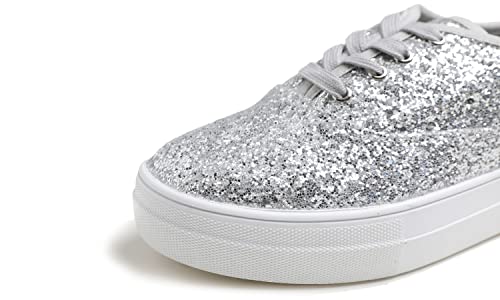 Image of FEVERSOLE Women's Fashion Dress Sneakers Party Bling Casual Flats Embellished Shoes