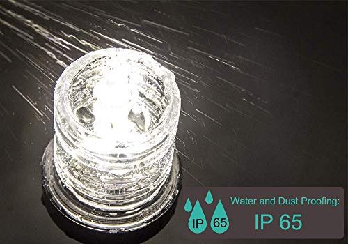 Young Marine 9 Inch 3 Nautical Mile White Led Fold Down Boat Stern Light Boat Anchor Light For Pontoon And Fishing Boat Navigation Anchor Lights All Round 360° White Led 12-24V #TOP6