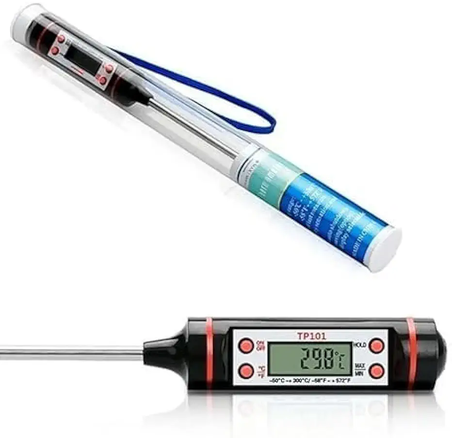 Termômetro Digital Culinário Premium – Display de Alta Precisão, Mede até 300°C! Ideal para Churrasco, Carnes, Sorvete, Líquidos e Forno – Leitura Rápida e Durável