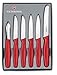 Gemüsemesser-Set 6tlg., rot