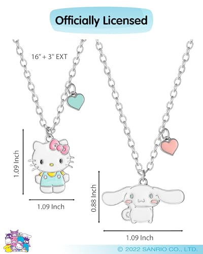 Hello Kitty Sanrio and Friends BFF Necklace for 2 Official License - 16"+3" Fashion Jewelry Best Friend Necklace3