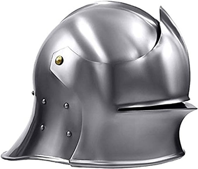 Generic SS-Nautical Mart Armor Medivel Italian Sallet Helmet Steel Metallic Rustic Vintage Home Decor Gifts, Silver