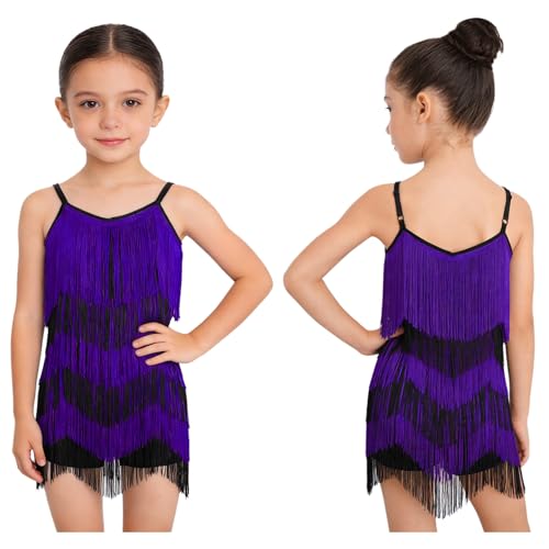 Robe latine sans manches pour filles et vêtement danse jazz