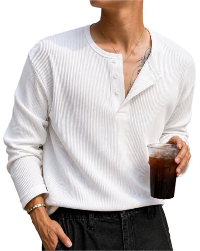 AUSK Store AUSK Men's Textured Henley T-Shirt - Image 2