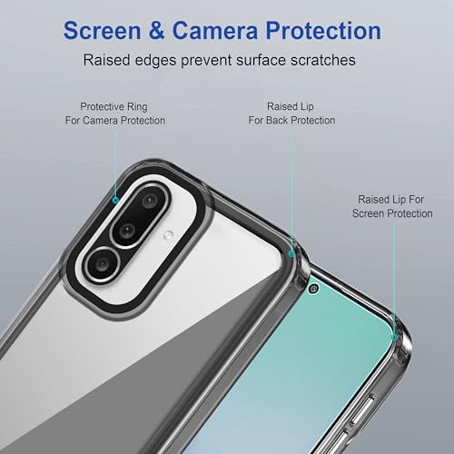 Image of amazon basics Back Case Cover for Samsung Galaxy M56 5G | Compatible for Samsung Galaxy M56 5G Back Cover | Case Cover with Camera Protection | (TPU + PC | Translucent Black)