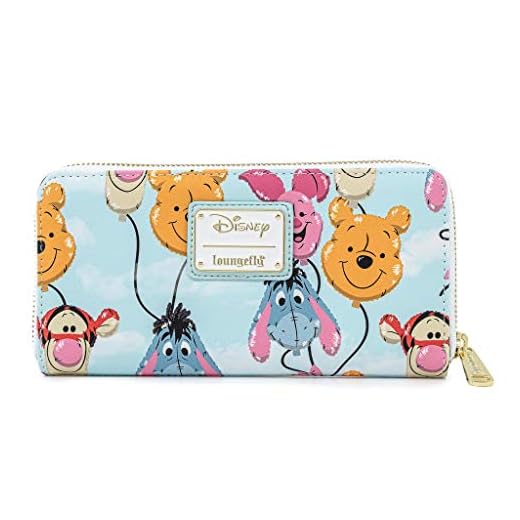 Loungefly Disney Winnie The Pooh Balloon Friends Zip Around Faux Leather Wallet