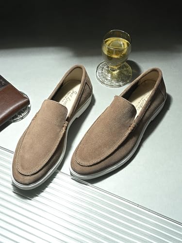 Image of Men Classic Suede Leather Loafers - Cushioned Comfort, Durable Sole & Everyday Luxury