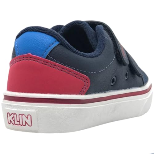 Tênis Casual Masculino Infantil Velcro Escolar Passeio Festa Cor:marinho/vermelho;tamanho:30