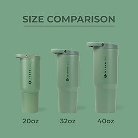 HydroJug Sport - Stainless Steel Tumbler with Straw, Vacuum Insulated, 40oz Leakproof Water Bottle, Ergonomic Design, Reusable, Dishwasher Safe, Rubber Base, Durable for Gym or Outdoors, Sage
