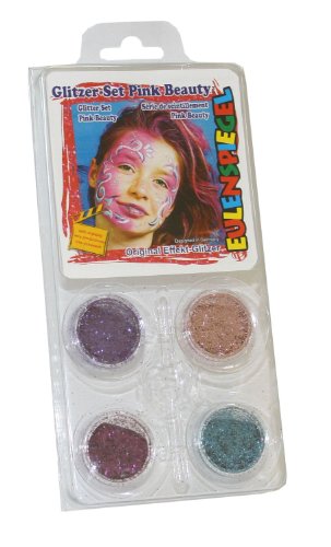 Eulenspiegel 908051 - Glitter Motiv-Set Pink Beauty, 4 x 2 g, Glitzer, Karneval, Halloween, Mottoparty