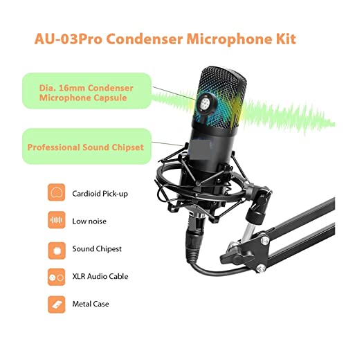 Microphone studio XLR cardioïde haute fidélité pour enregistrement