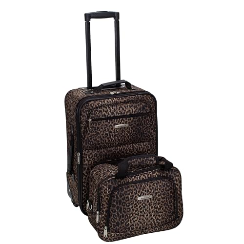 Image of Rockland Fashion Softside Upright Luggage Set, Leopard, 2-Piece (14 /19)