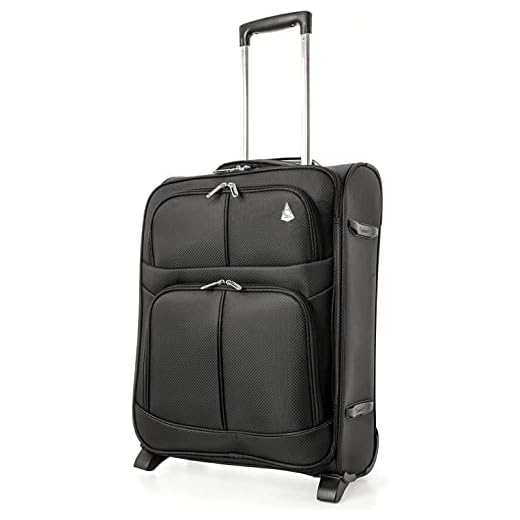 Aerolite 55x40x20 Extensible a 55x40x23cm Tamaño Máximo de Vueling y Ryanair Prioridad Trolley Maleta Equipaje de Mano Cabina Ligera, Negro