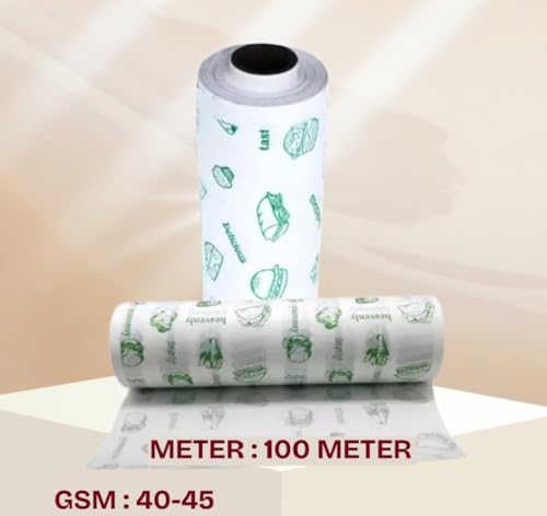 Image of Roll for Kitchen Food Wrap 100 Meter Premium Quality Non-Stick Butter Wrapping Paper | Used for Roti Wrapping | Parchment roll for Kitchen Food Wrap & Oil Absorption (100mtr)