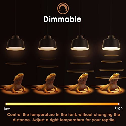 Image of Briignite Reptile Heat Bulb 2 Pack, 75W UVA Reptile Light Bulbs, Dimmable Heat Lamp Bulbs Basking Spot Light Bulb for Reptiles, Amphibian, Bearded Dragon, Lizard, Chicken