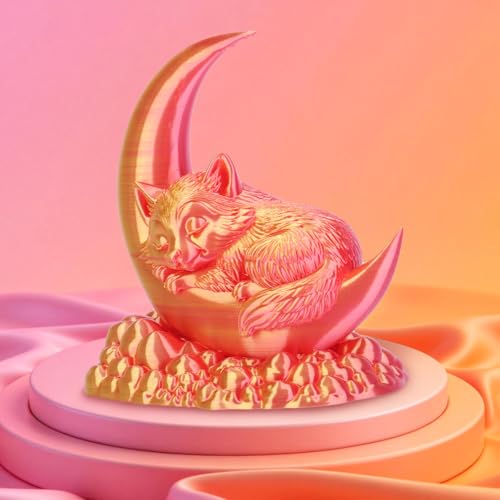 Image of Silk PLA Filament 1.75mm Gold Pink Dual Color PLA 3D Printer Filament 2 in 1 Coextrusion 1KG Spool(2.2lbs) 3D Printing Filament Dimensional Accuracy + /- 0.03mm Fits for Most FDM 3D Printers