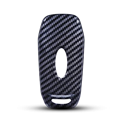 Image of JVCV Hard Case Key Cover Compatible with Ford Endeavour Figo Aspire Freestyle 3 Button Folding Key (Carbon Black).